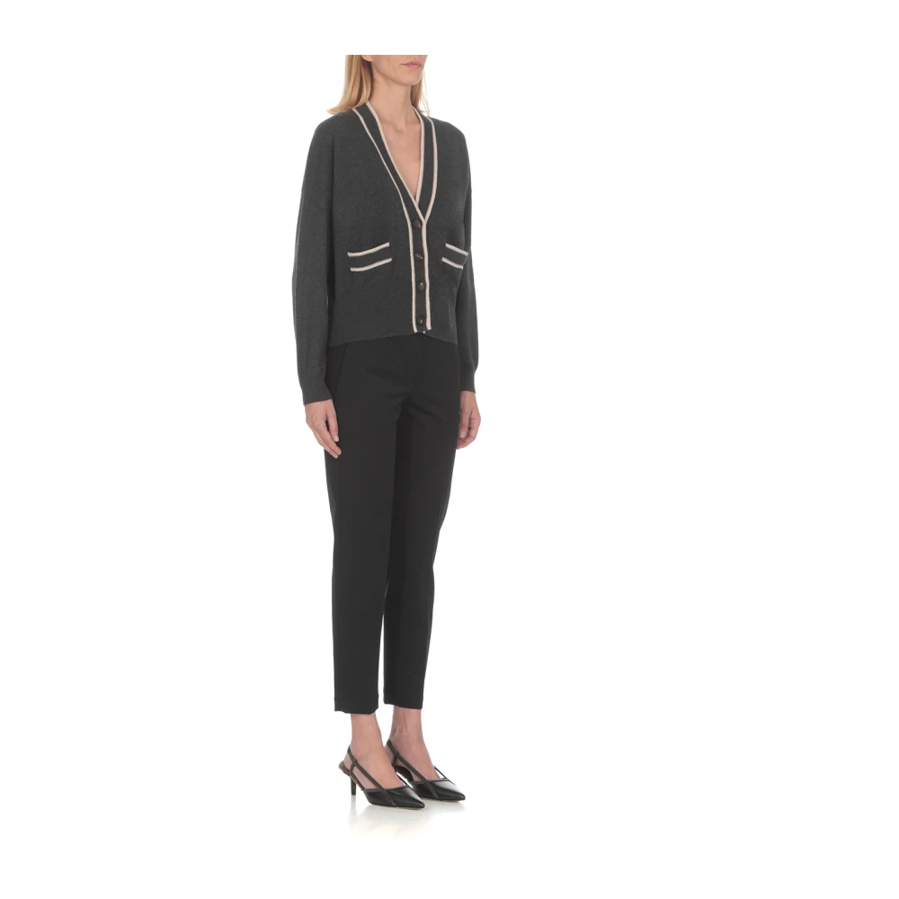 BRUNELLO CUCINELLI Stijlvolle Blauwe Wol Cropped Broek Blue Dames