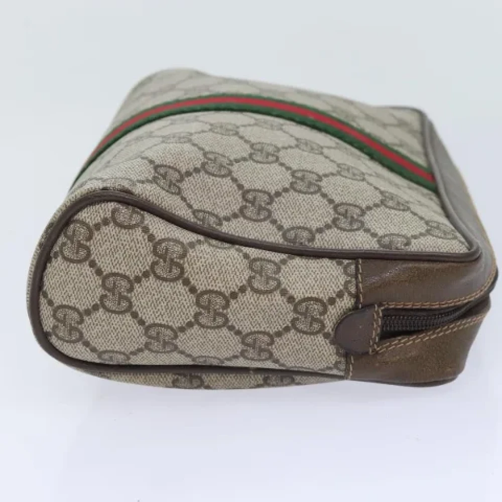 Gucci Vintage Pre-owned Leather clutches Beige Dames