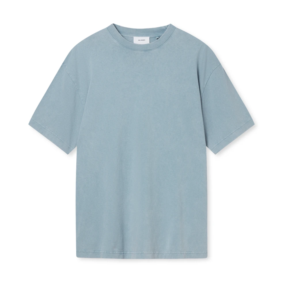 Axel Arigato Lichtblauw Katoenen T-shirt met Geborduurd Logo Blue Heren