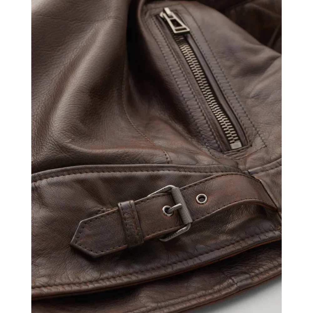 Belstaff Legacy Outlaw Gewaxt Leren Jas Brown Heren
