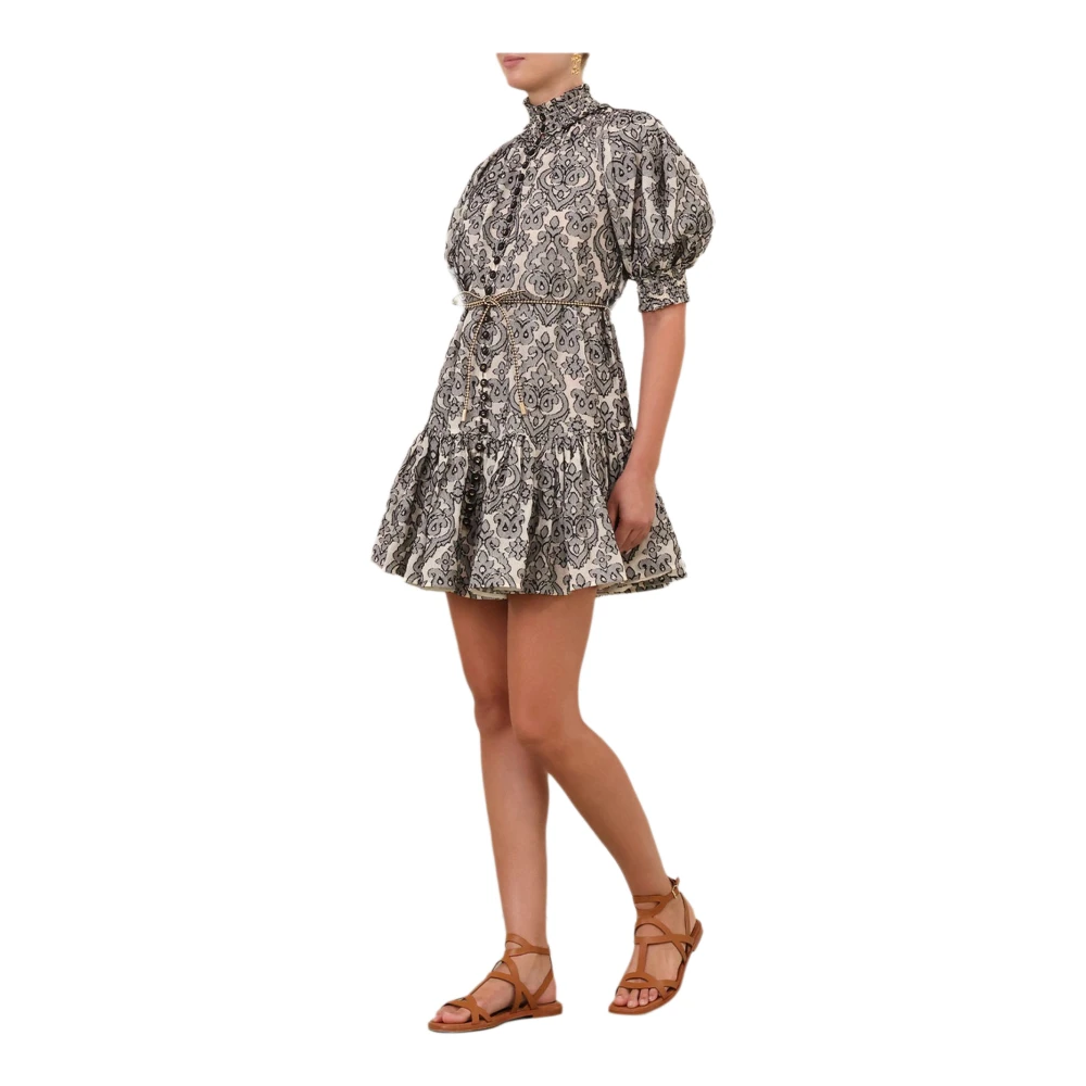 Zimmermann Zwarte Minijurk met Raffia-details Black Dames