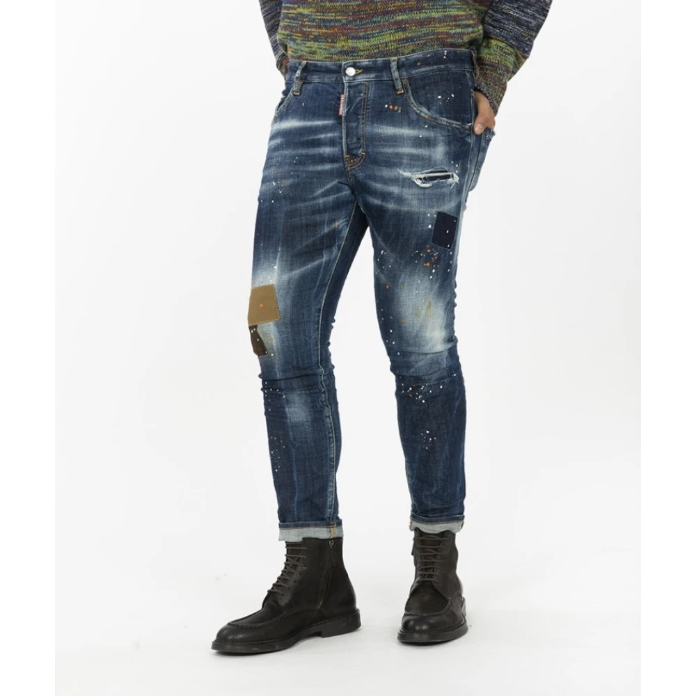 Dsquared2 Slim-fit Skater Patch Cowboy Jeans Blue Heren