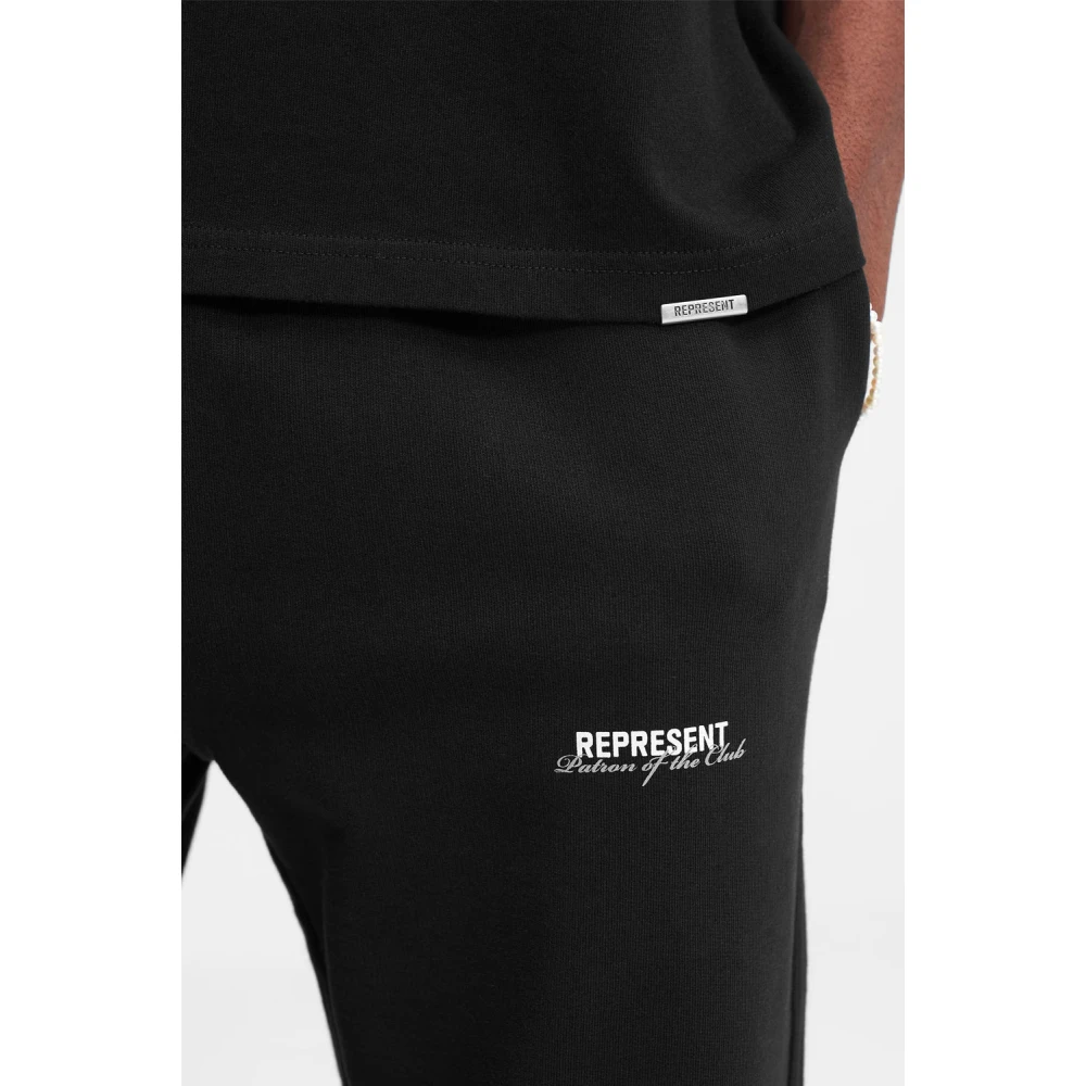 Represent Katoenen joggingbroek met elastische tailleband Black Heren