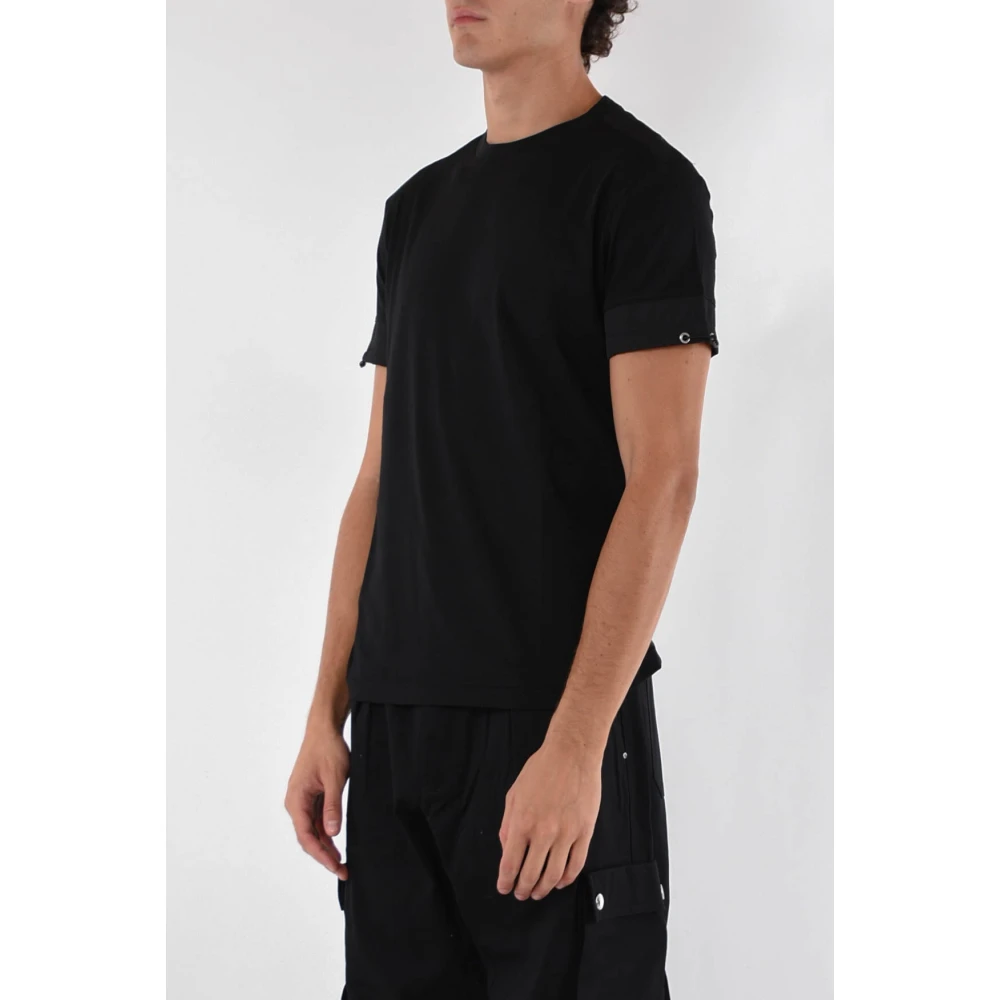 Les Hommes T-shirt met nylon inzetstuk Black Heren