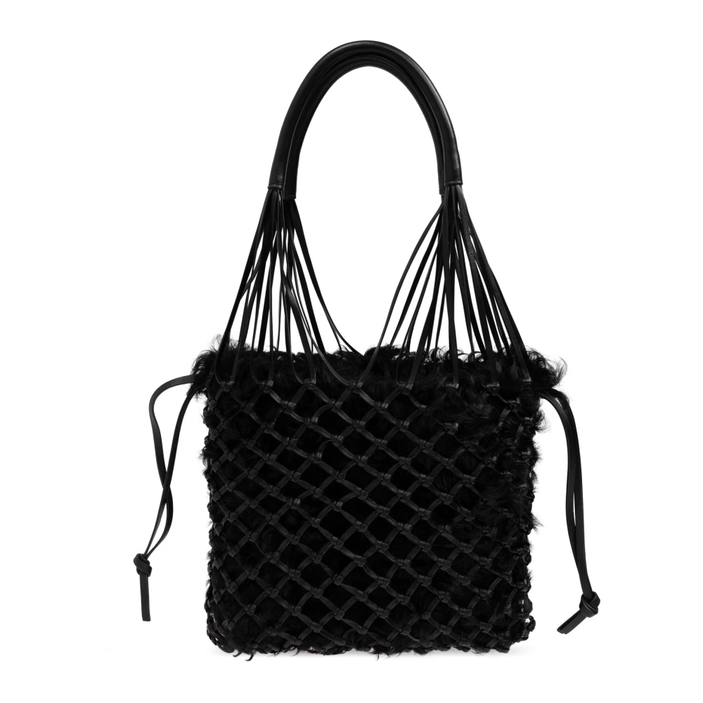 Jil Sander Leren Schoudertas Black Dames