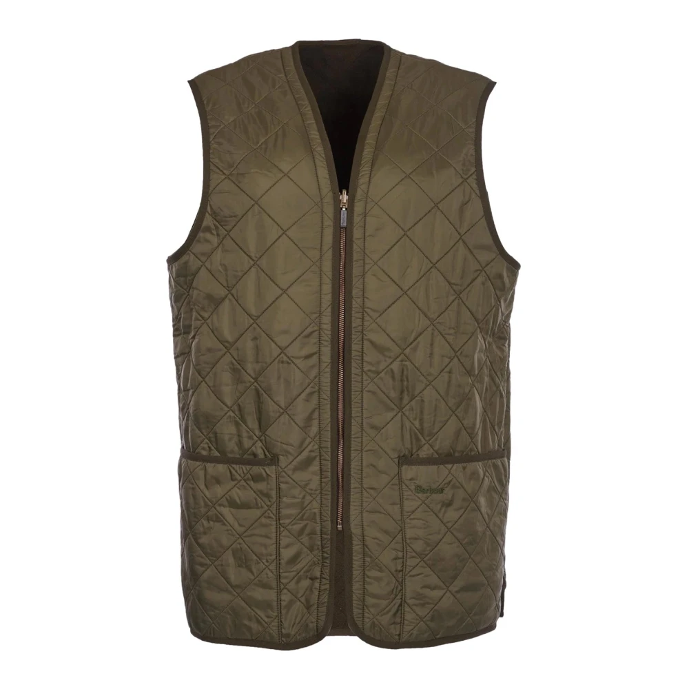 Barbour Men's Green Polarquilt Zip-In Liner Waistcoat - Waistcoats - Xl - Jackets