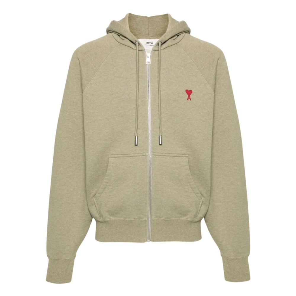 Ami Paris Casual Beige Katoenen Sweatshirt Beige Dames