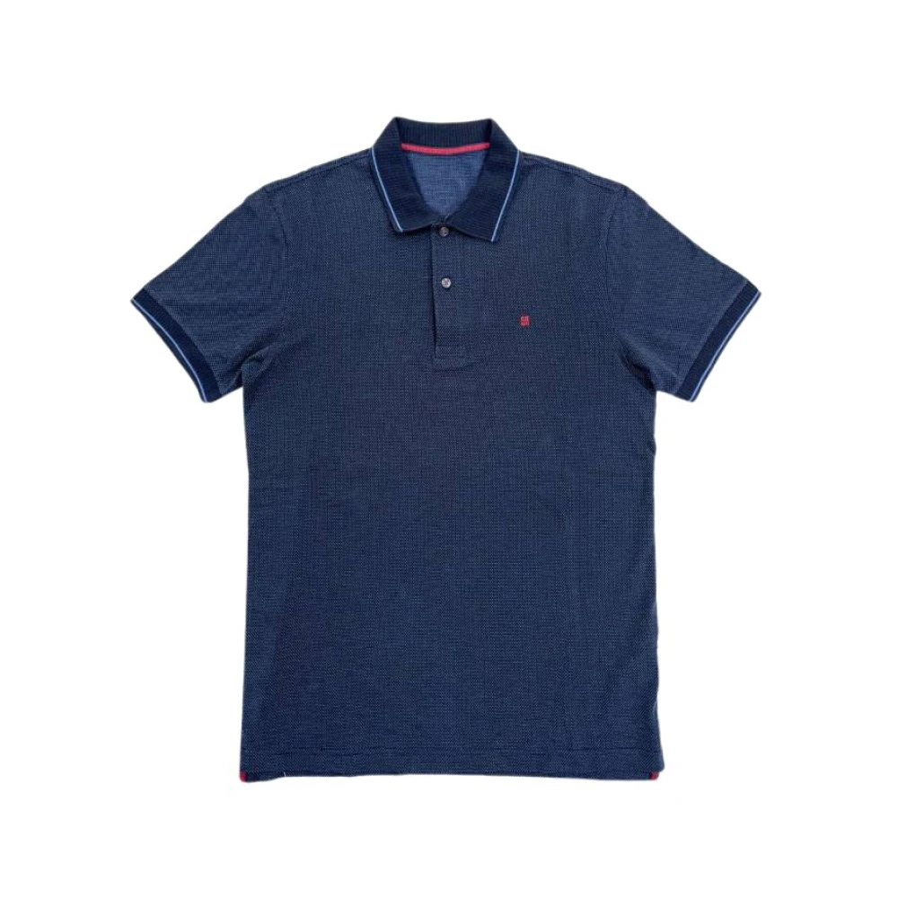 Carolina Herrera Blauw Polo Shirt Korte Mouw Katoen Blue Heren