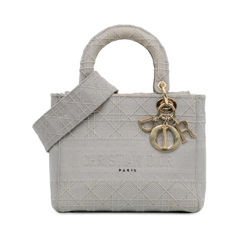 Dior Vintage Women's Gray Pre-Owned Dior Caro Mini Bag Tote