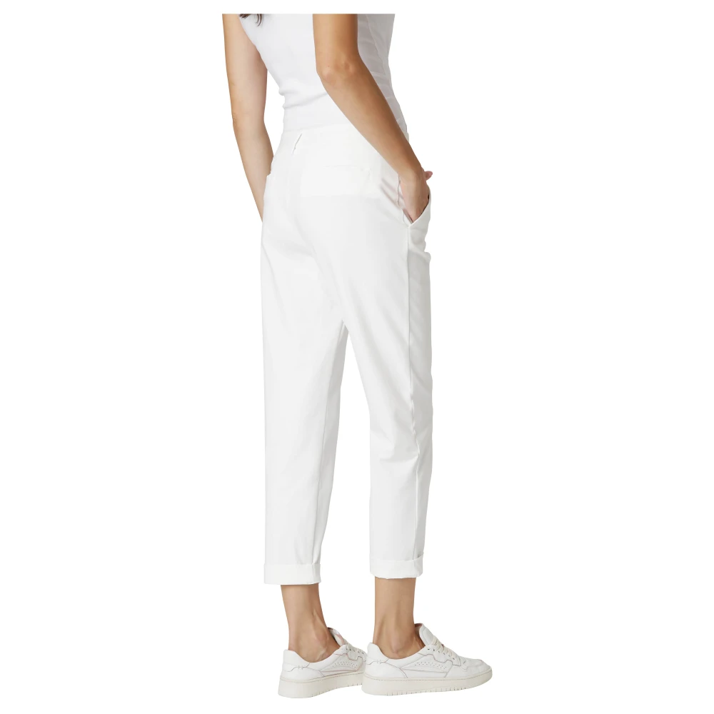 Eleventy Slim katoen nylon broek New York White Dames
