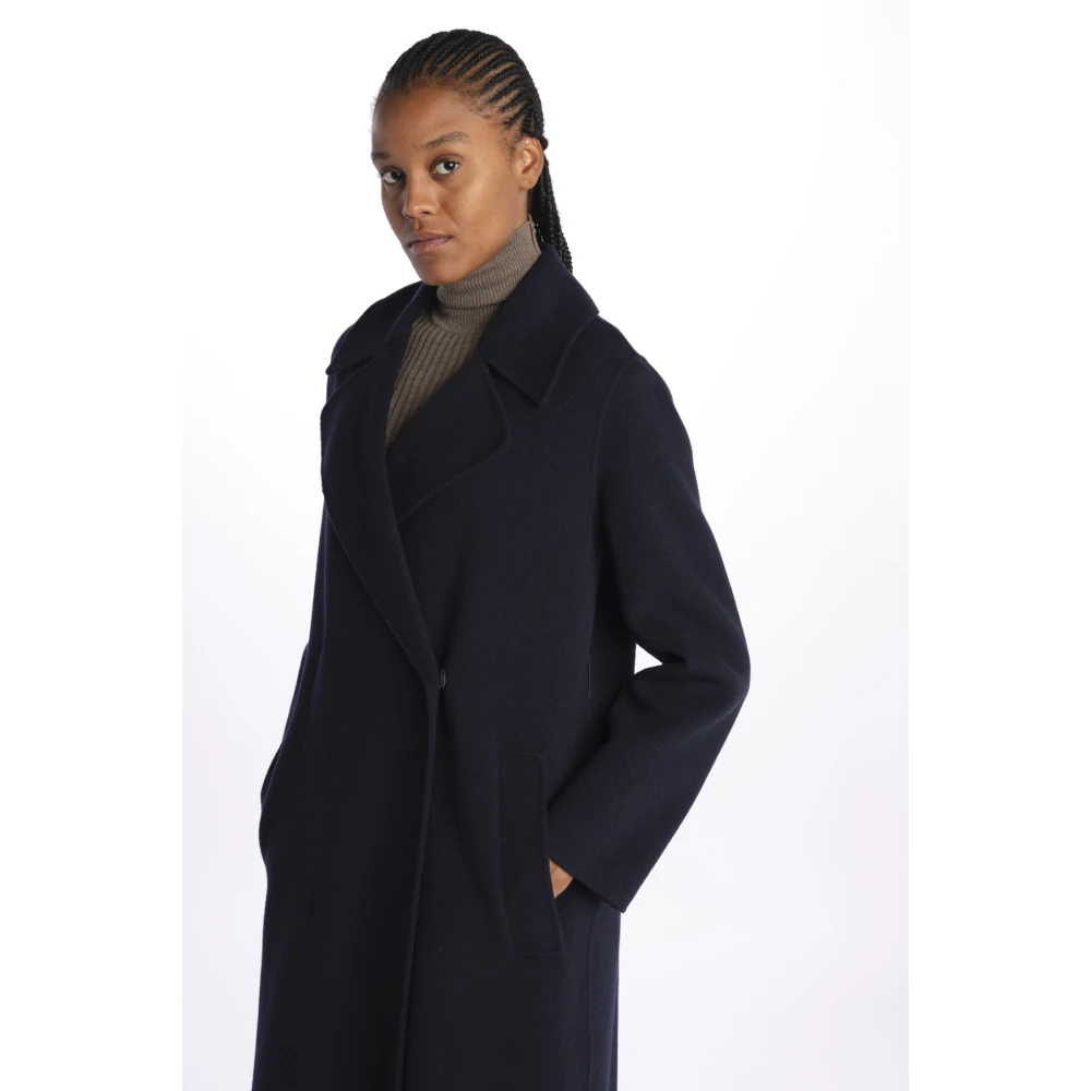 Max Mara Blauwe Manu dubbele ochtendjas jas Blue Dames
