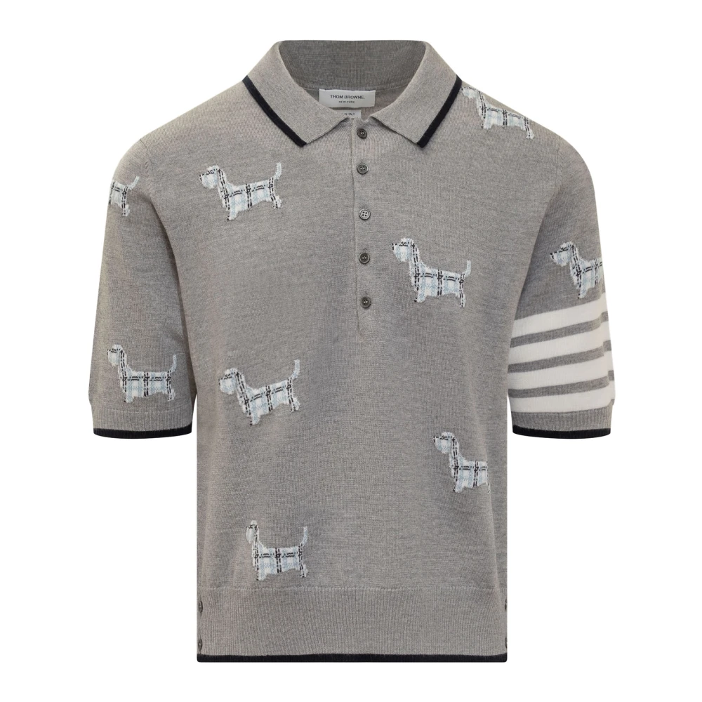 Thom Browne Jersey SS Polo Gray Heren