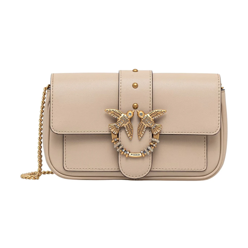 Pinko Donna Beige - Love Pocket New Buckle Vitello - Bags - One Size - Immagine 5