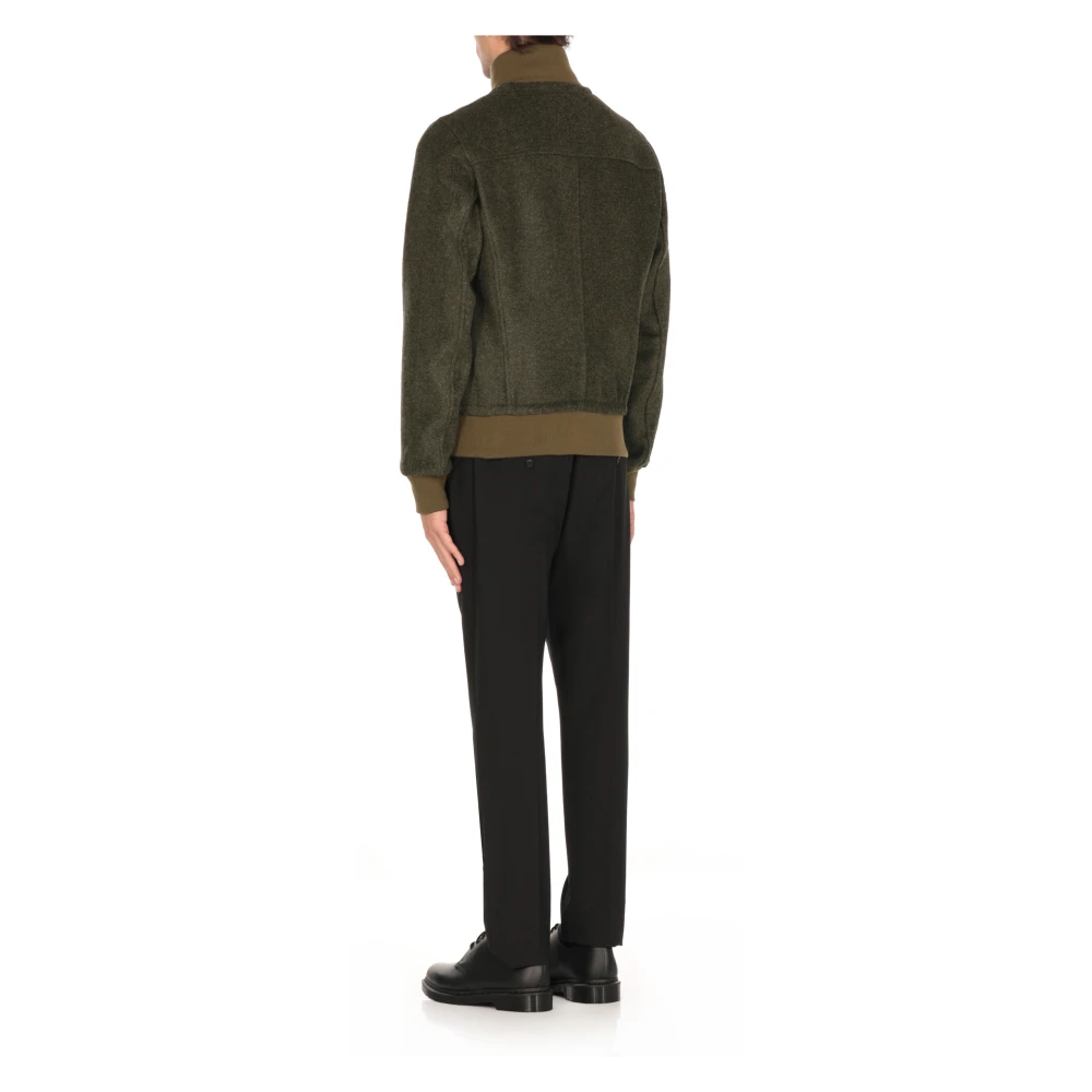 Stewart Groene wollen blend jas met hoge kraag Green Heren