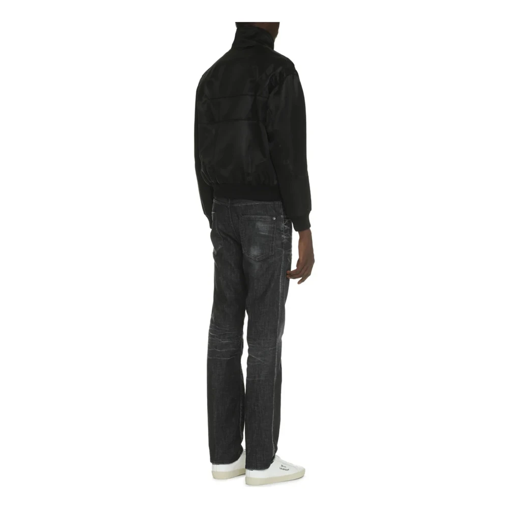 Saint Laurent Geborduurde Jas met Volledige Ritssluiting Black Heren