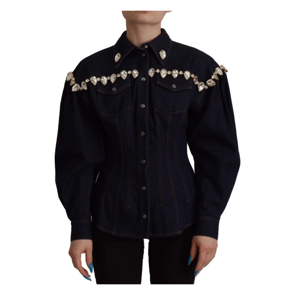 Dolce & Gabbana Women's Blue Crystal-Embellished Denim Jacket