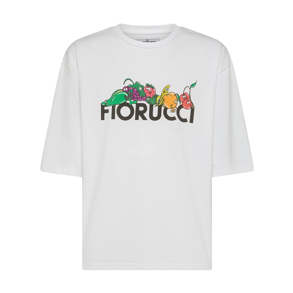 Fiorucci Fruit Print Logo T-shirt Wit White Heren