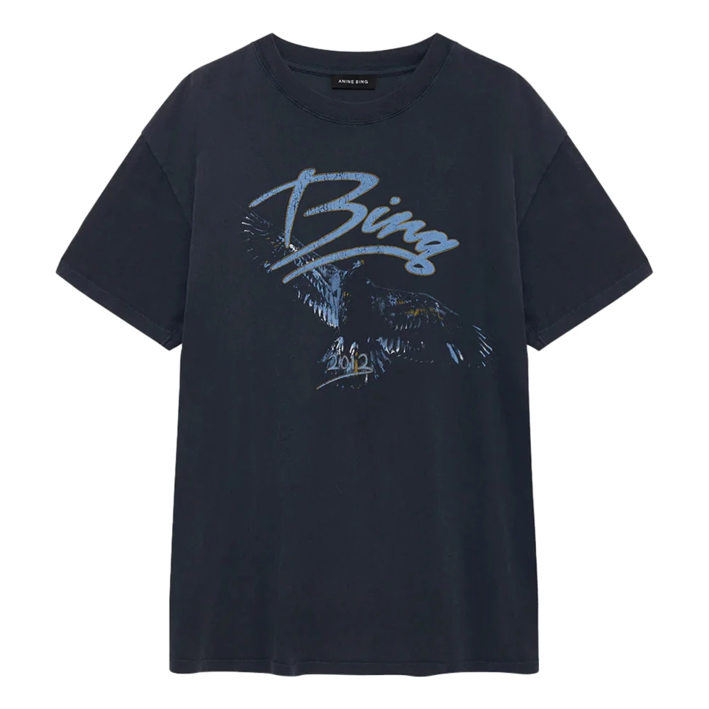 Anine Bing Women's Blue T-Shirts, S, Kent Tee Eagle