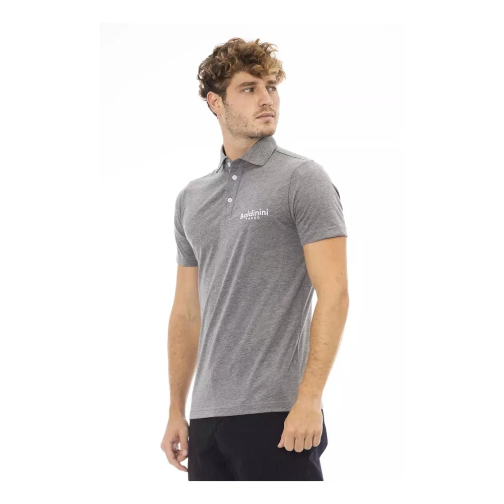 Baldinini Polo Shirt met Geborduurd Logo Gray Heren