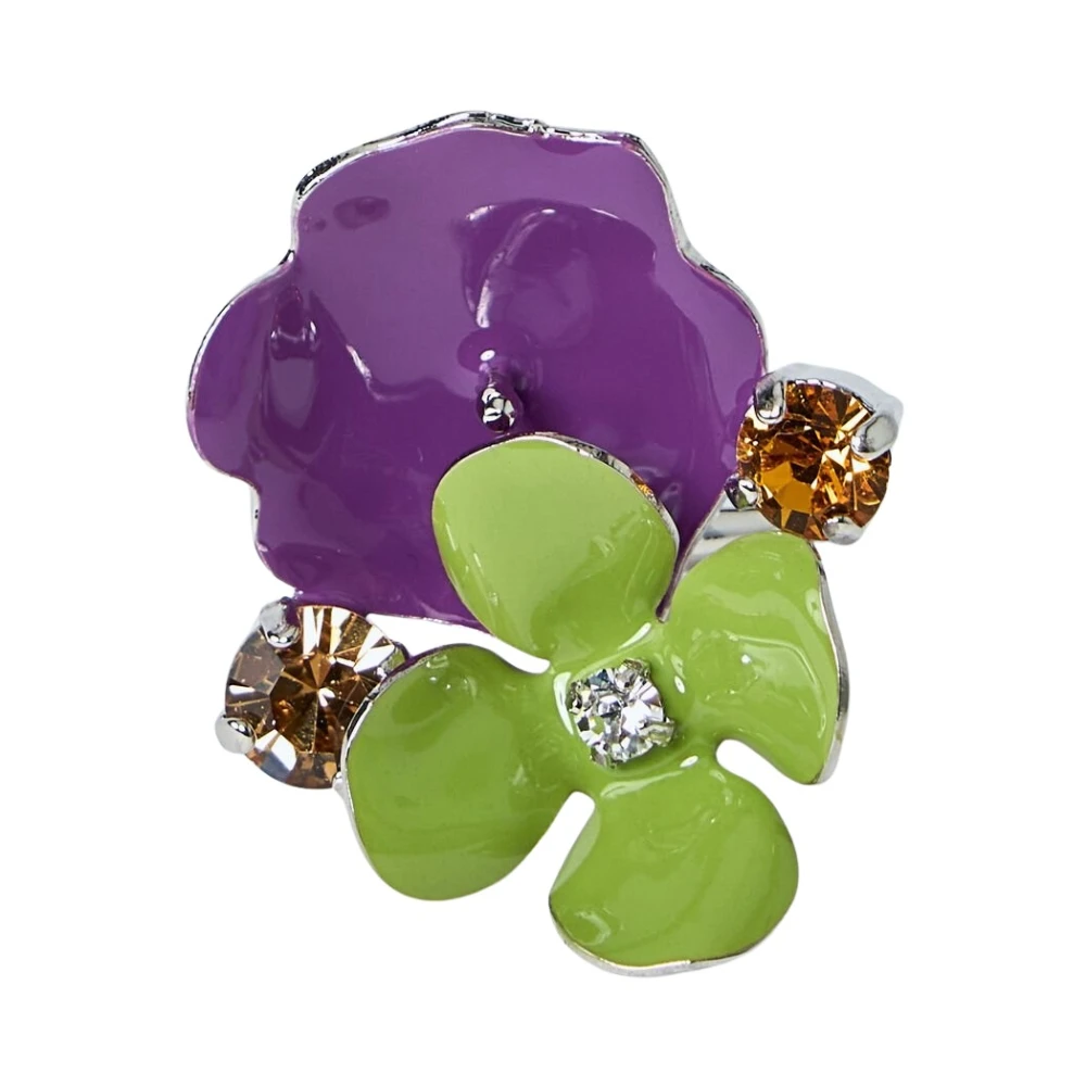 Marni Women's Multicolor Rings, One Size, Metal Flower Ring