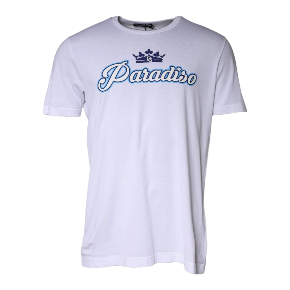 Dolce & Gabbana Witte Katoenen Crew Neck T-shirt White Heren