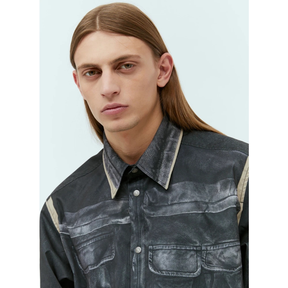 Diesel Shirt met cargo-geïnspireerde grafische print Black Heren