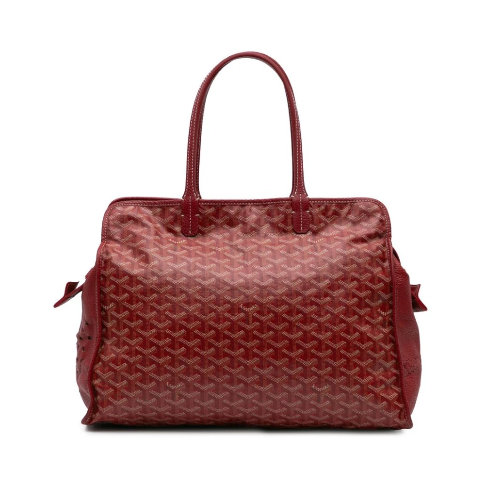 Goyard Vintage Damen Rot Gebrauchte E Chevron Tote Tasche