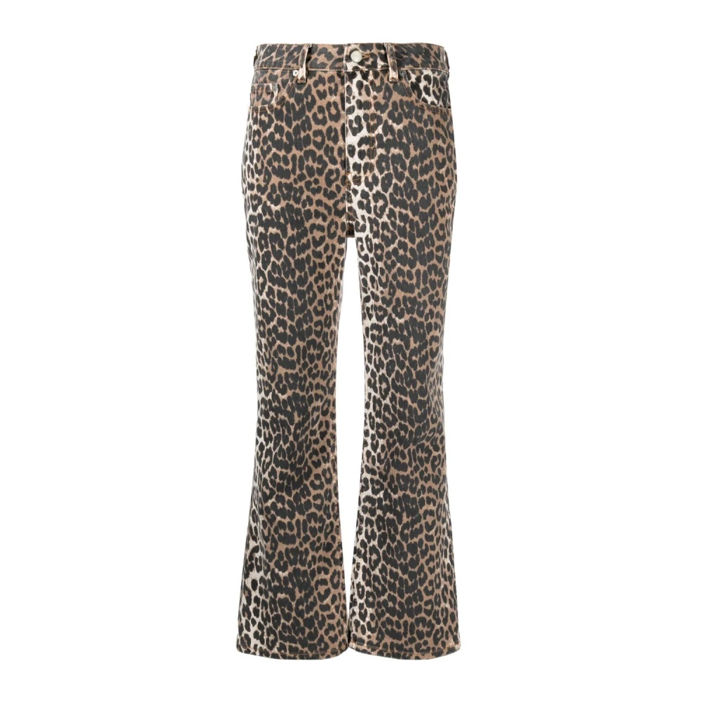 Ganni Bruine Denim Cropped Broek Brown Dames