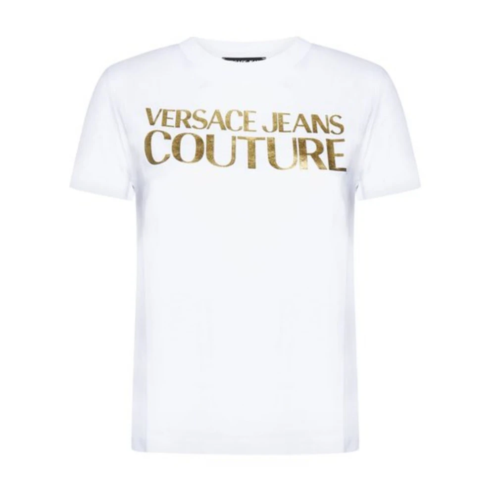 Versace Jeans Couture - Camiseta Blanca Con Estampado De Logo - Tops - Mujer - Blanco - 2XS