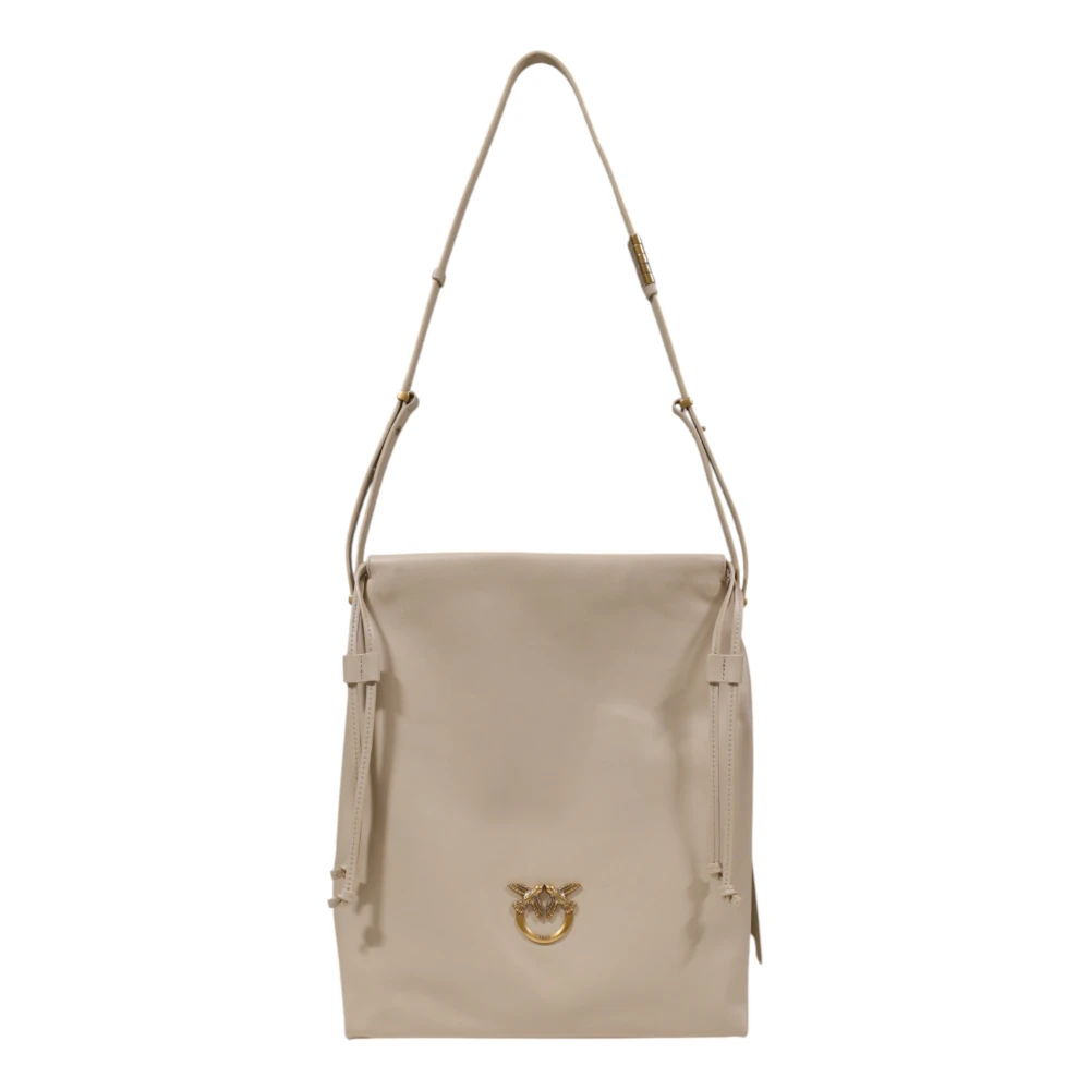 Pinko Women's Beige Elegant Slouchy Classic Leather Bag - Shoulder Bags - One Size - Bags