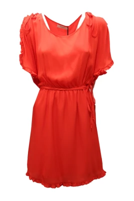 Orange Voile Klänning med Foder