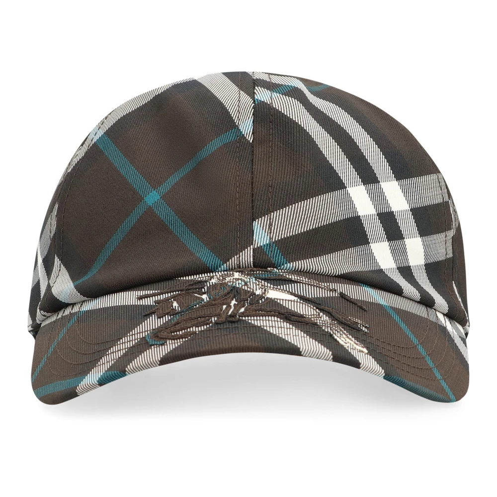 Burberry Men's Black Baseball Cap With Printed Motif - Hats & Caps - S - Accessories