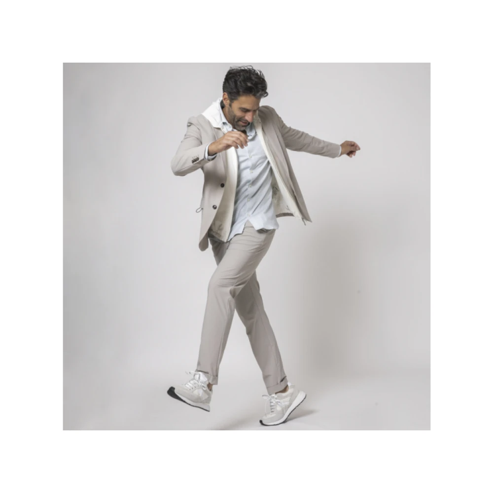 Eleventy Gebreid vest met capuchon en rits White Heren