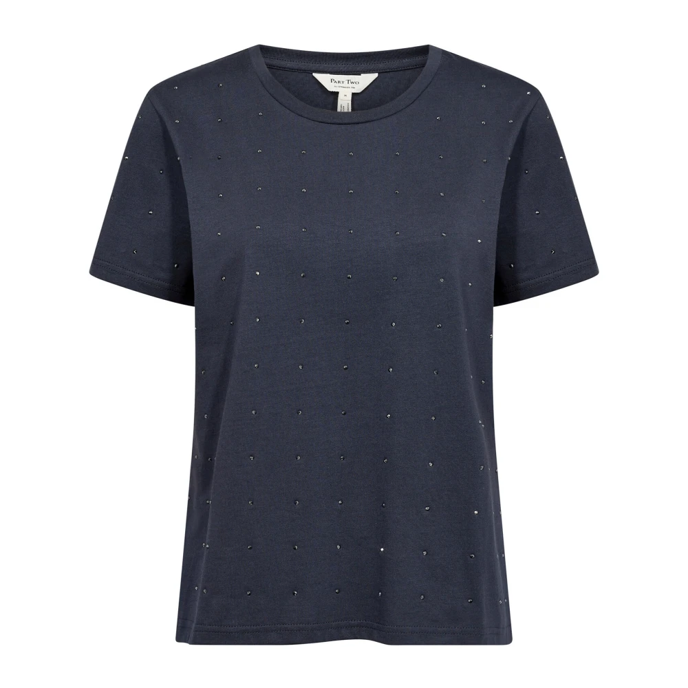 Part Two Navy Shine Hot Fix Tee Blue Dames
