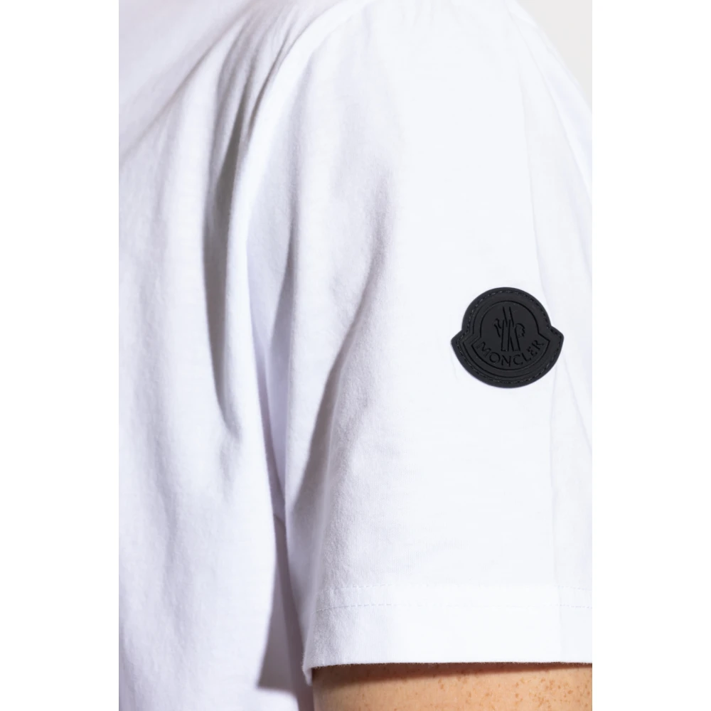 Moncler T-shirt met bedrukt logo White Heren