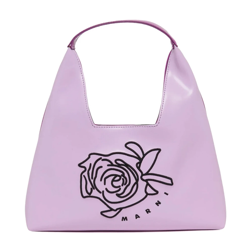 Marni Women's Purple Shopping Bags, One Size, Diamond Shoulder Bag