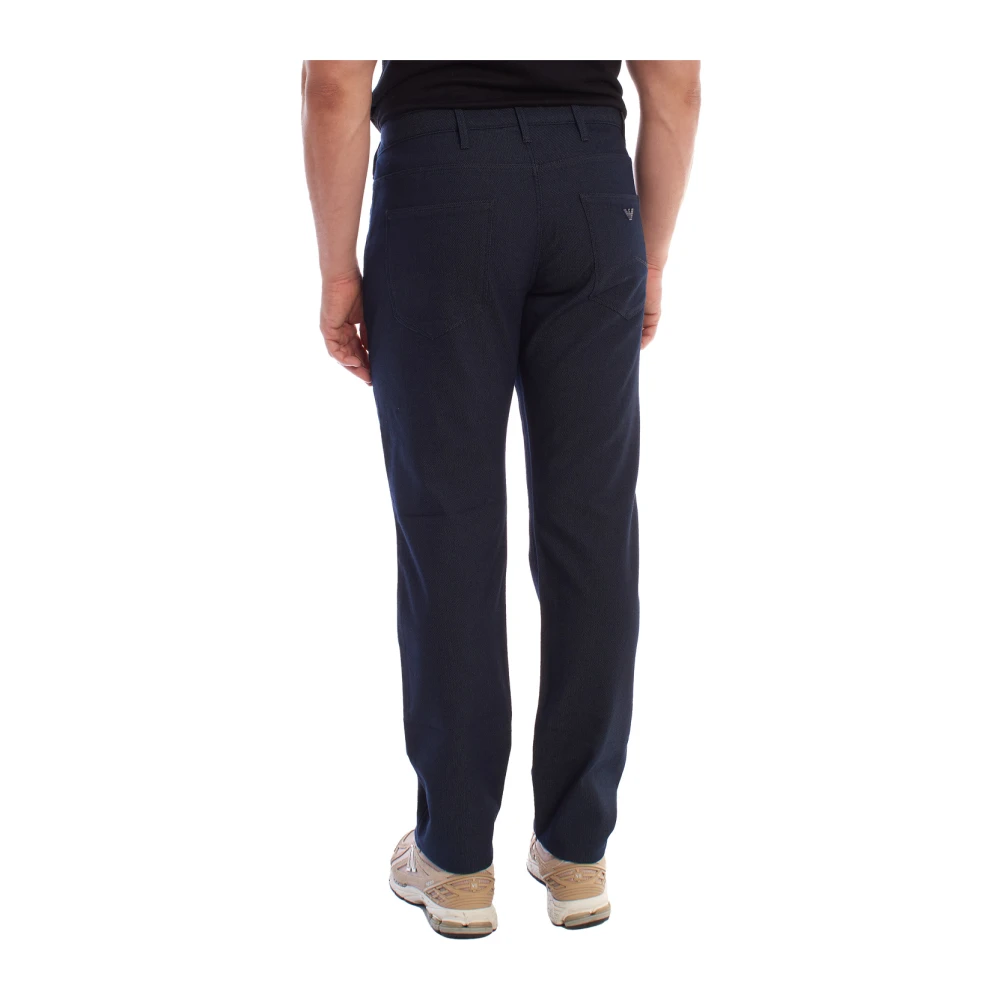 Emporio Armani Slim Fit Denim Broek met Kenmerkende Details Blue Heren
