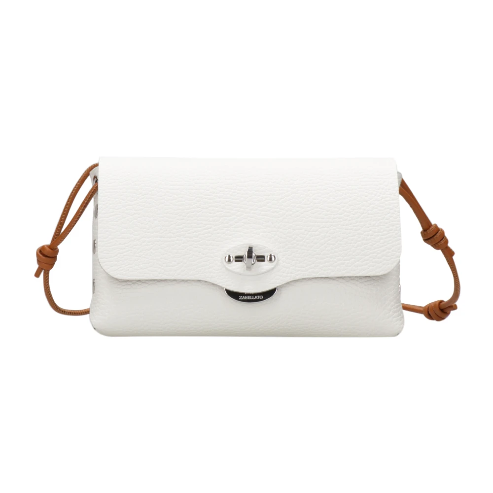 Zanellato Hammer Leren Schoudertas met Twist-Lock White Dames