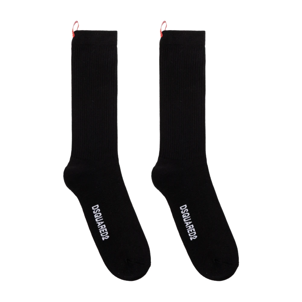 Dsquared2 Katoenen sokken met logo Black Heren