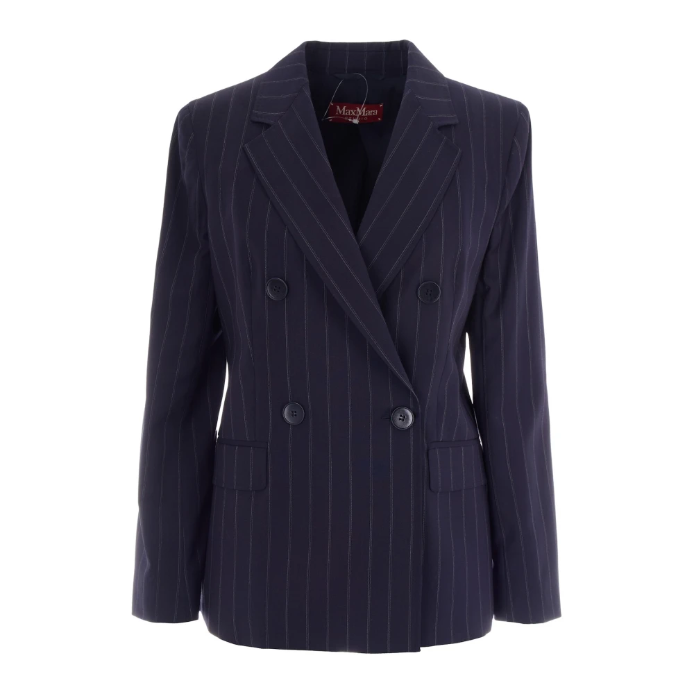 Max Mara Studio Women's Blue Blazers - Blazers - Xs - Jackets