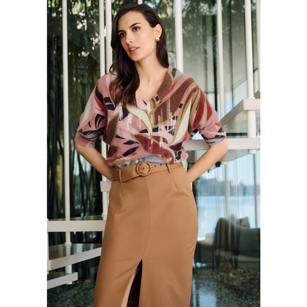 Betty Barclay Casual Midi Rok met Riem Brown Dames