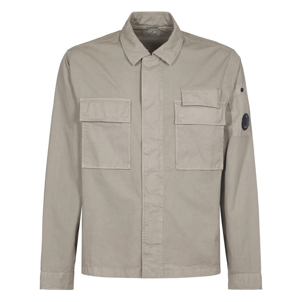 C.P. Company Gabardine Lens Overhemd voor Mannen Beige Heren