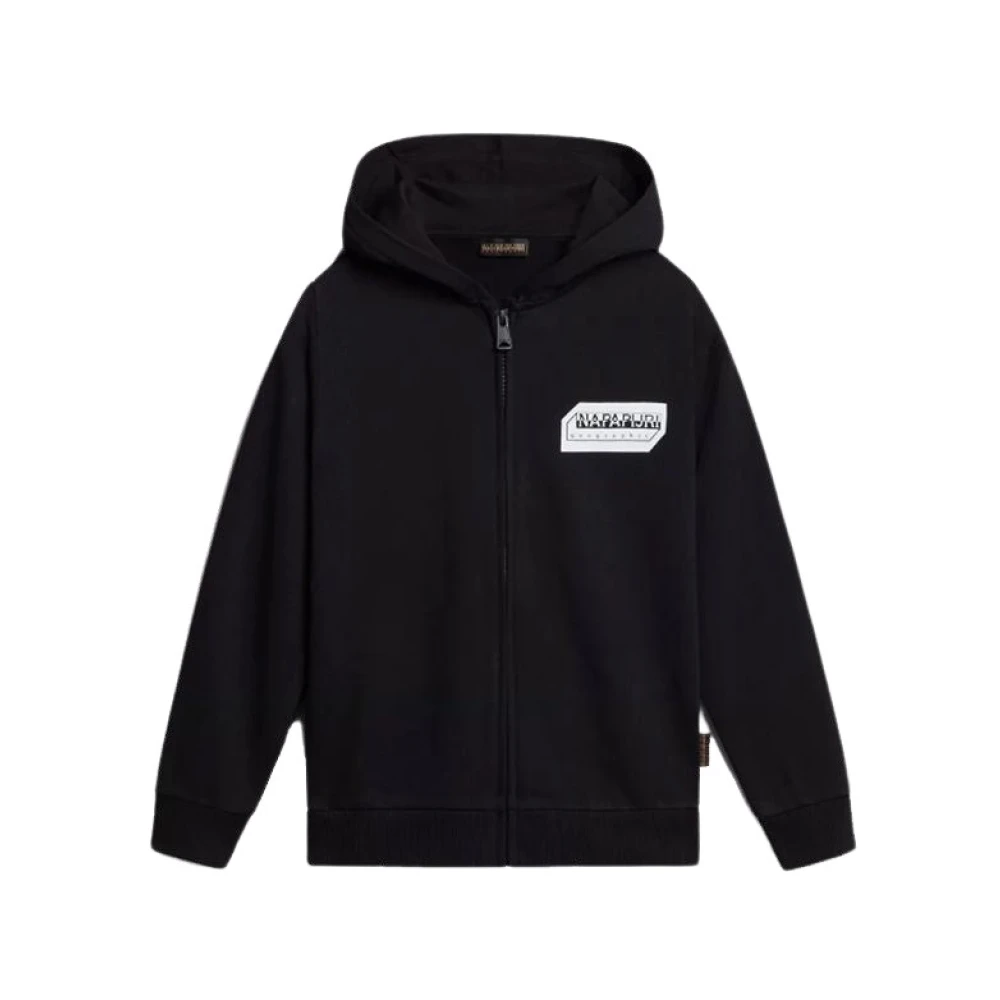 Napapijri Enfärgad Full Zip Hoodie Black, Unisex