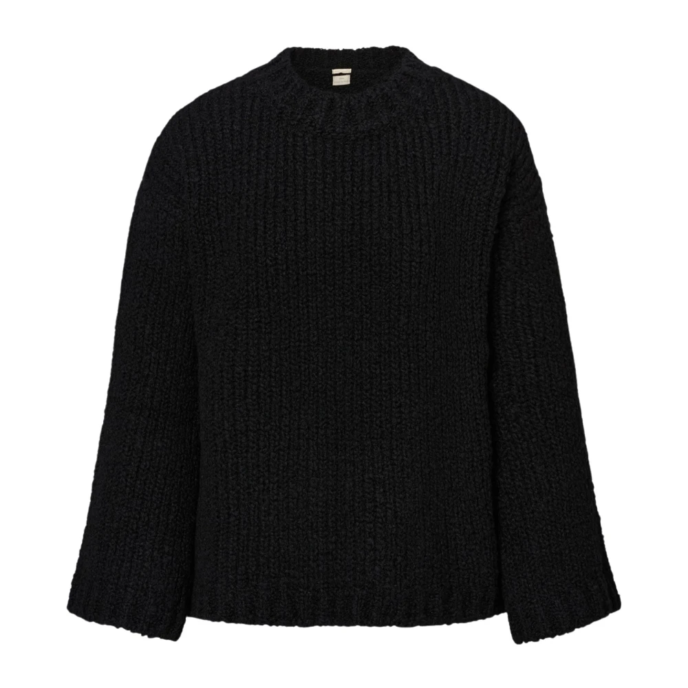 Massimo Alba Bio Wol Crewneck Sweater Black Dames