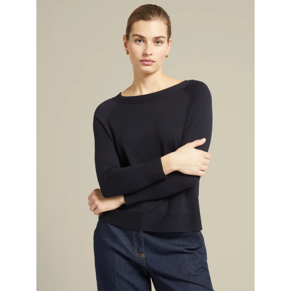 Elena Mirò Viscose Pullover Blue Dames