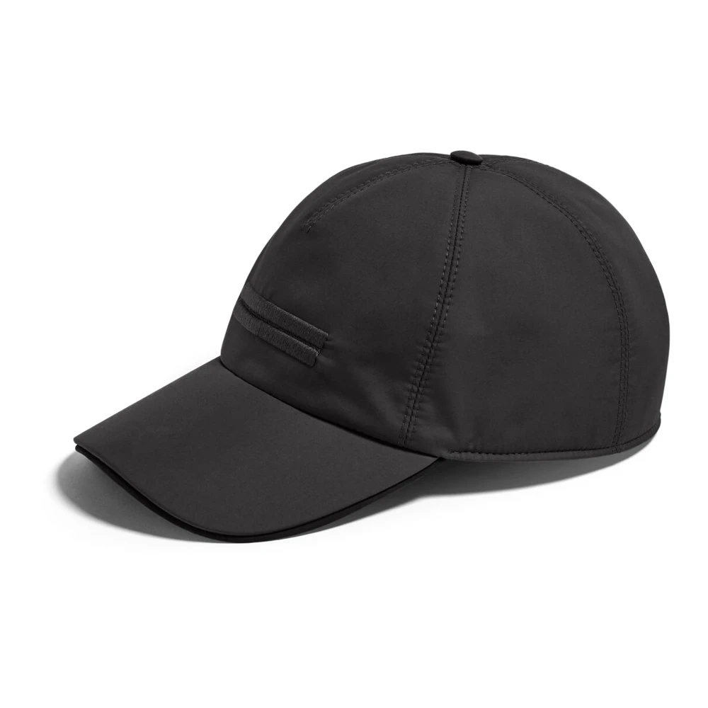 Ermenegildo Zegna Zwarte Baseballpet Licht Black Heren