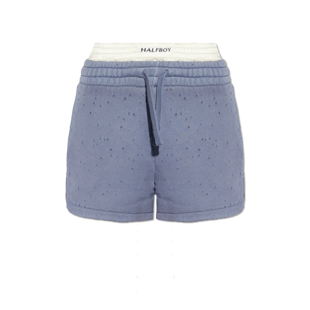 Halfboy Shorts met vintage-effect Blue Dames