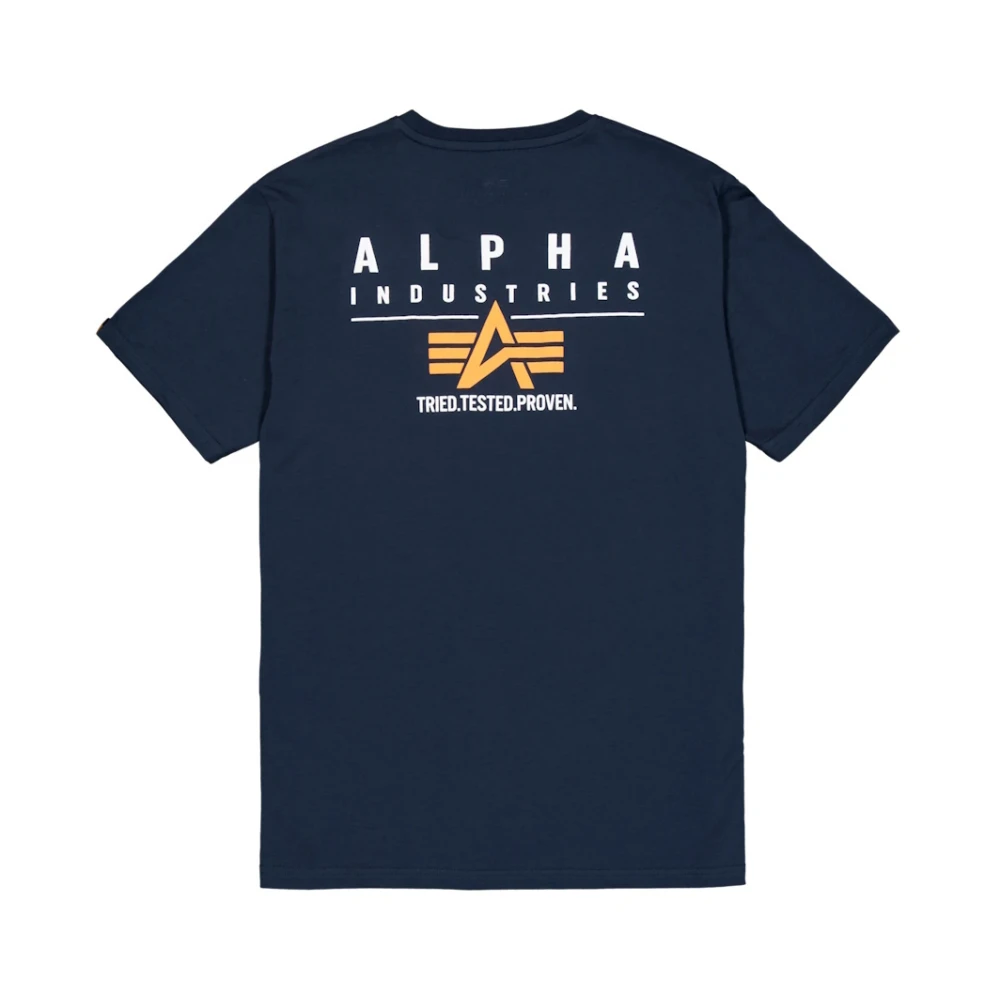 alpha industries Dynamisch Puff Print Heren T-shirt Blue Heren