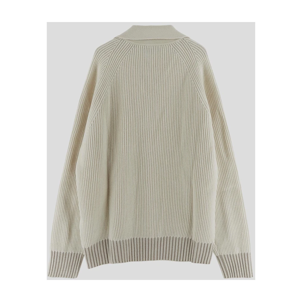TOD'S Gebreide Ribtrui van Wol Beige Heren