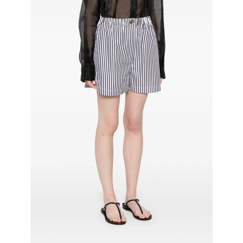 SPORTMAX Zwarte Shorts met Elastische Tailleband en Zakken Black Dames